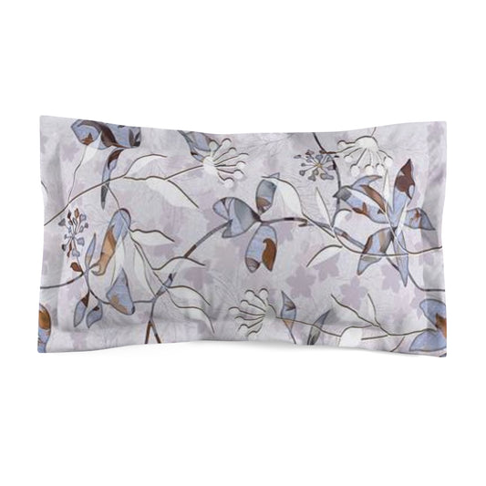 Floral Vine Microfiber Pillow Sham – Soft Lavender Botanical Throw Pillowcase