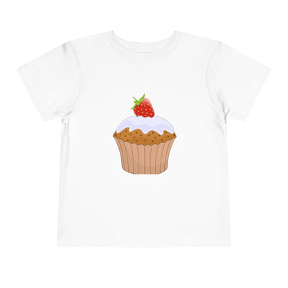 Toddler Tee with Cute Strawberry Cupcake Graphic