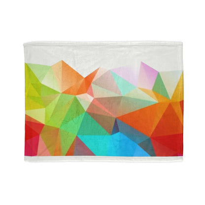 Colorful Geometric Throw Blanket — Bright Polygon Pattern Soft Polyester Blanket