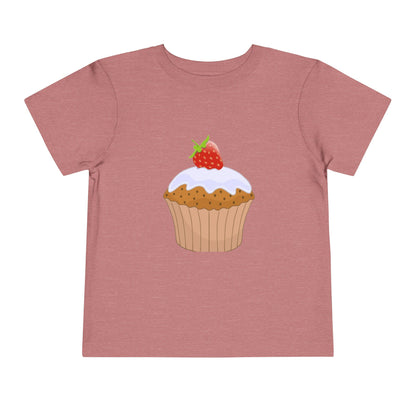 Toddler Tee with Cute Strawberry Cupcake Graphic
