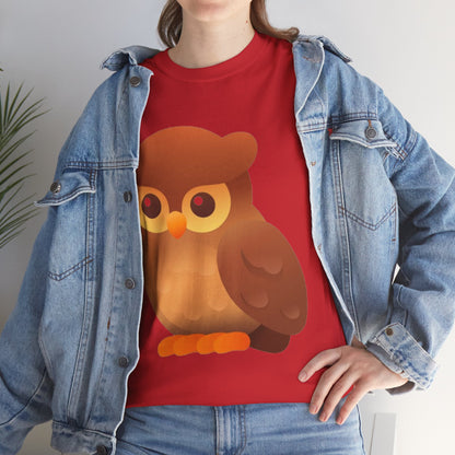 Cute Owl Graphic Tee — Whimsical Brown Owl Design