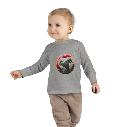 Toddler Long Sleeve Tee — Colorful Soccer Ball Graphic Kids Shirt