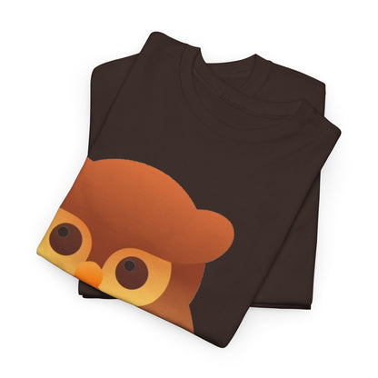 Cute Owl Graphic Tee — Whimsical Brown Owl Design
