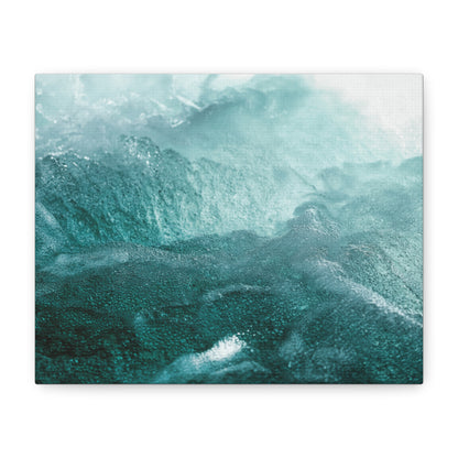 Ocean Waves Matte Canvas Print — Teal Abstract Seascape Wall Art, Stretched 1.25"
