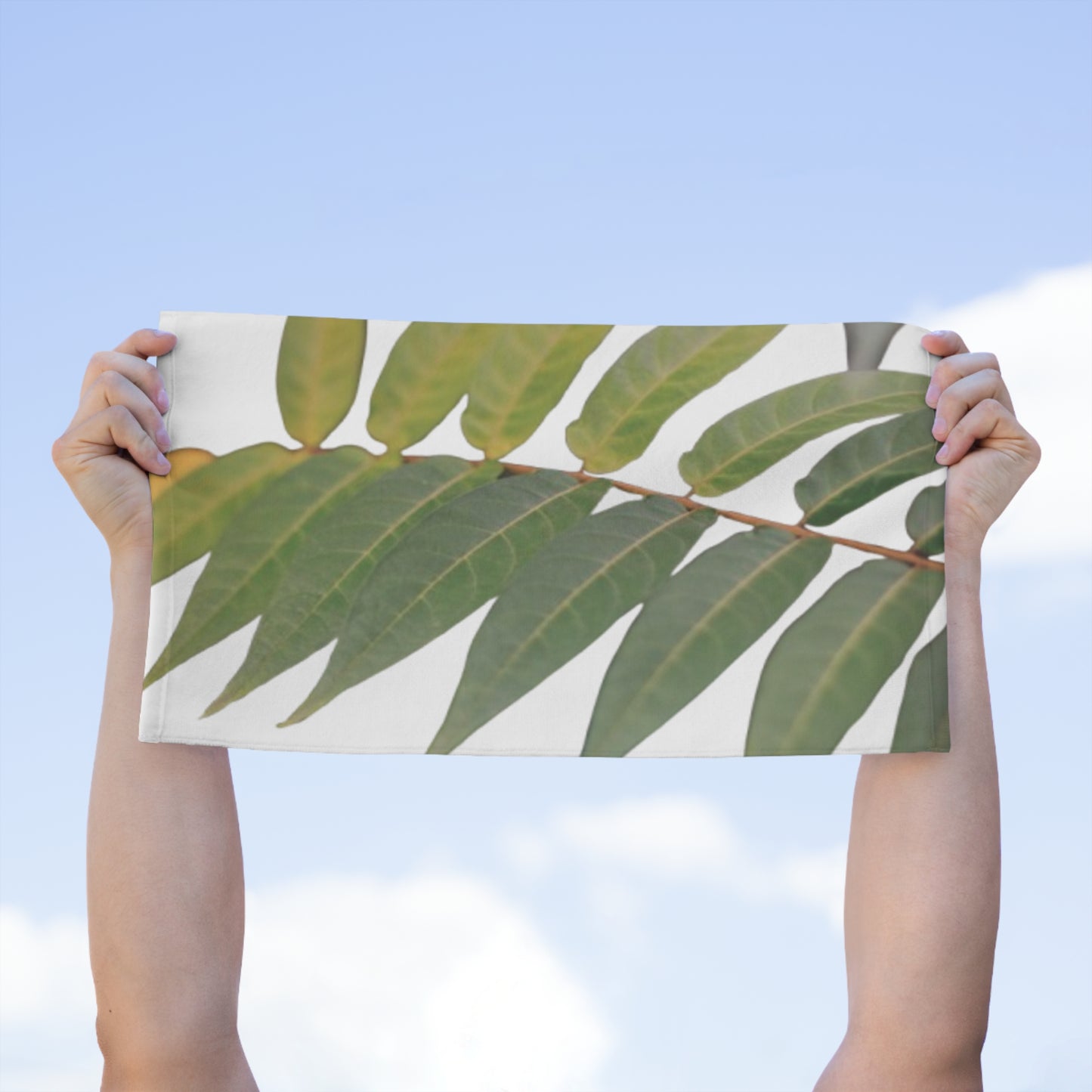 Botanical Palm Rally Towel — Tropical Leaf 11x18 Sports Towel