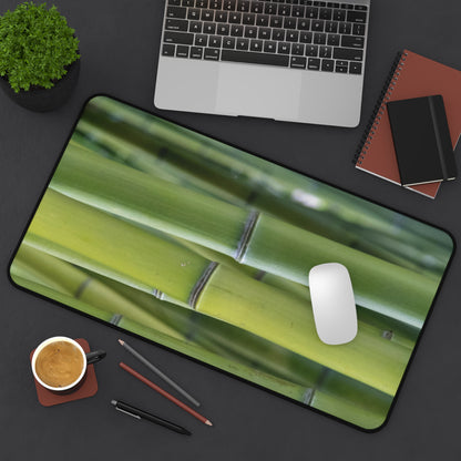 Bamboo Pattern Desk Mat — Green Zen Office Mouse Pad