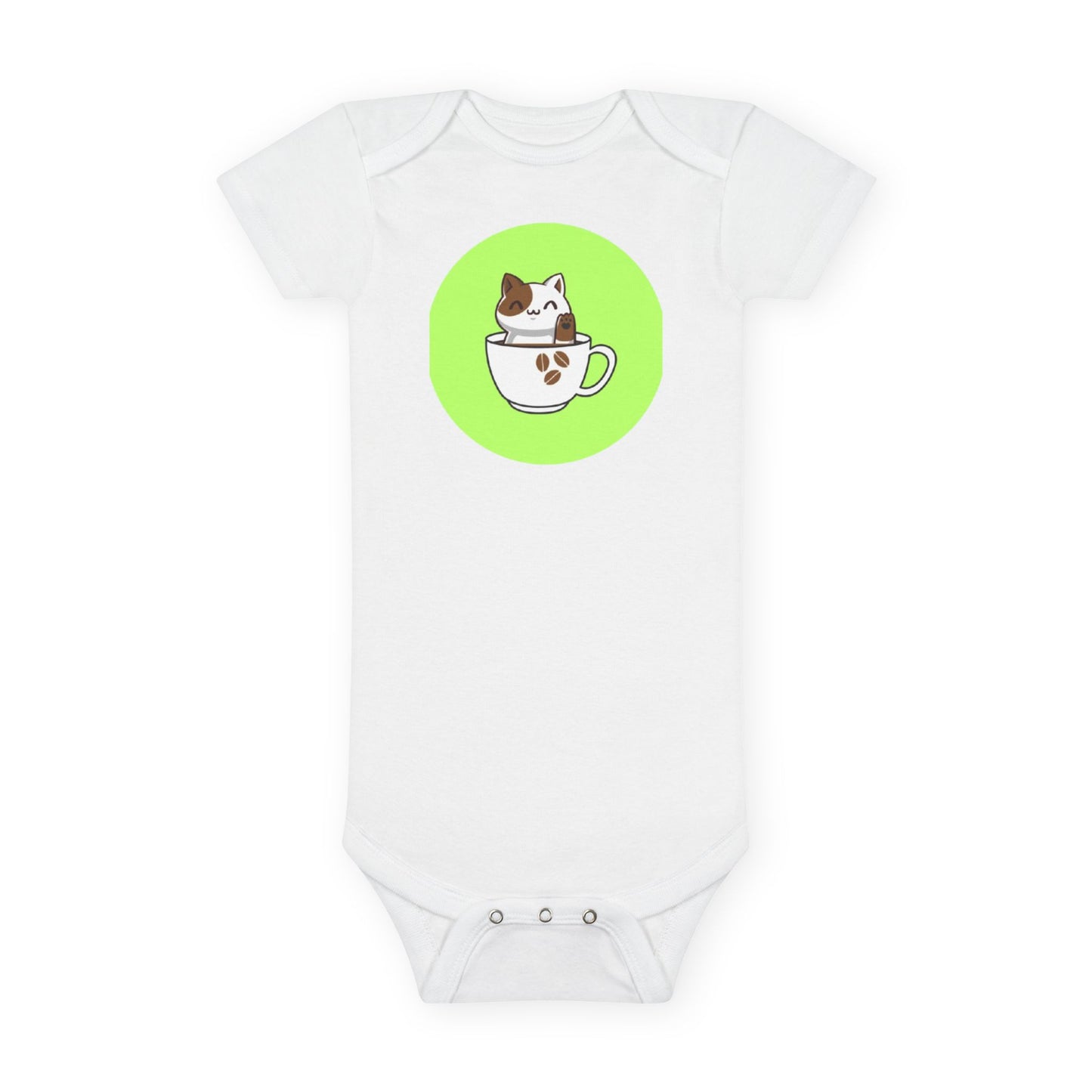 Cute Kitten in Teacup Baby Onesie — Adorable Cat Infant Bodysuit