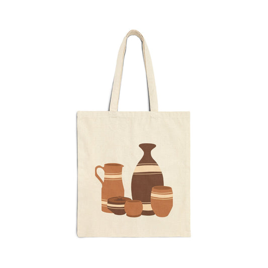 Ceramic Pottery Illustration Cotton Tote Bag