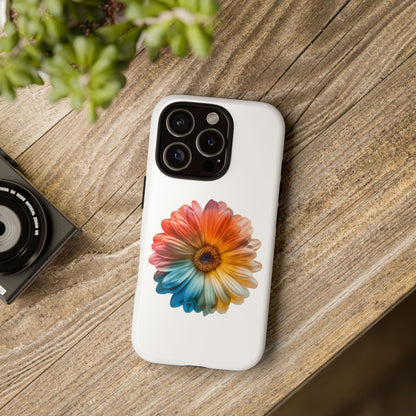 Tough Phone Case — Rainbow Daisy Floral Protective Cover