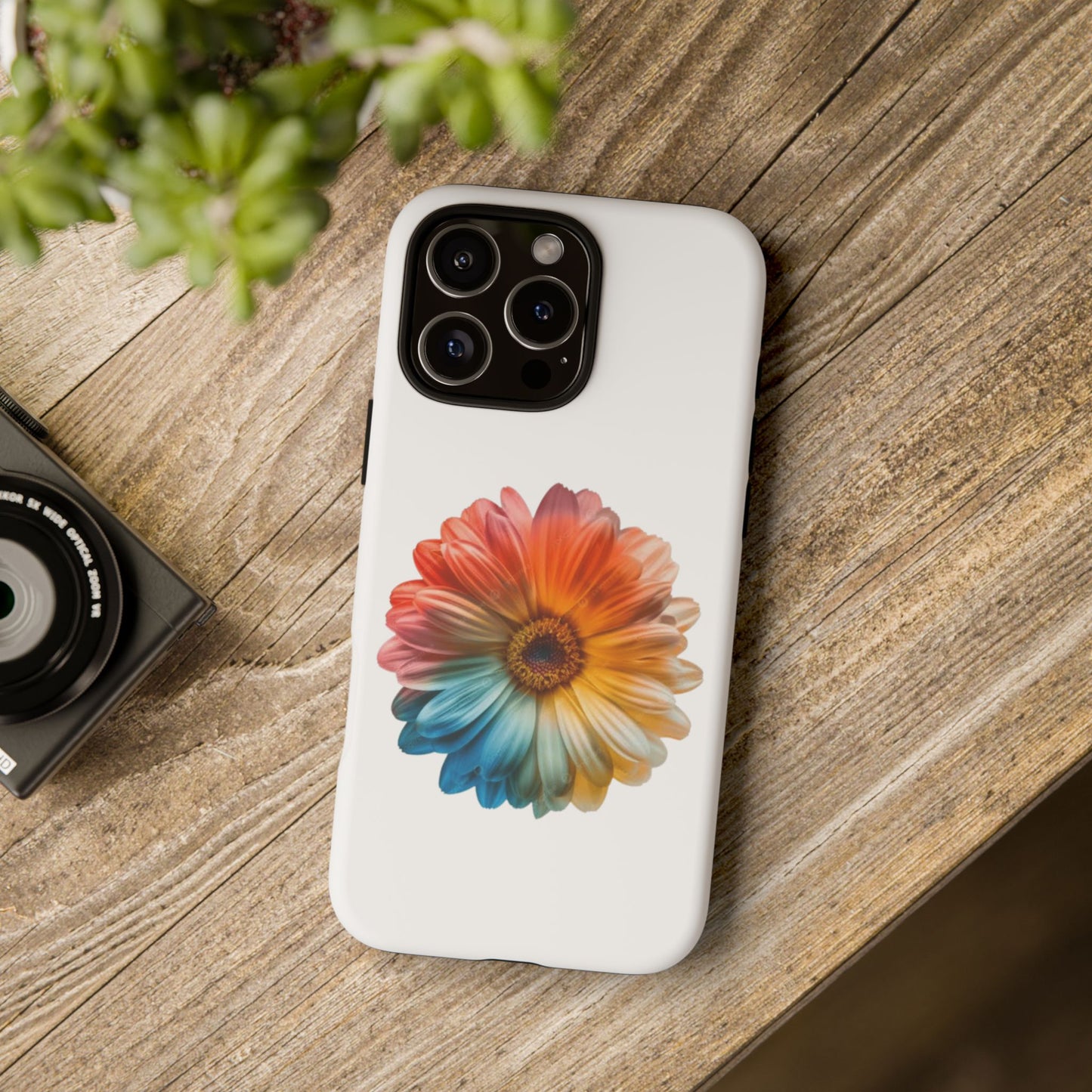 Tough Phone Case — Rainbow Daisy Floral Protective Cover