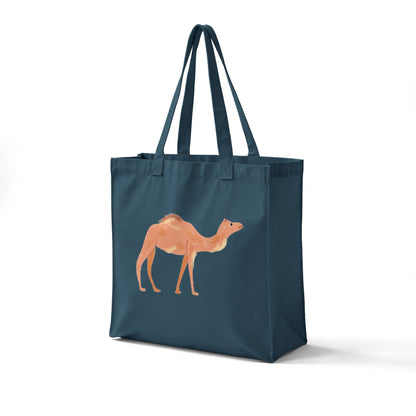 Camel Canvas Tote — Reusable Grocery Bag with Watercolor Camel Design