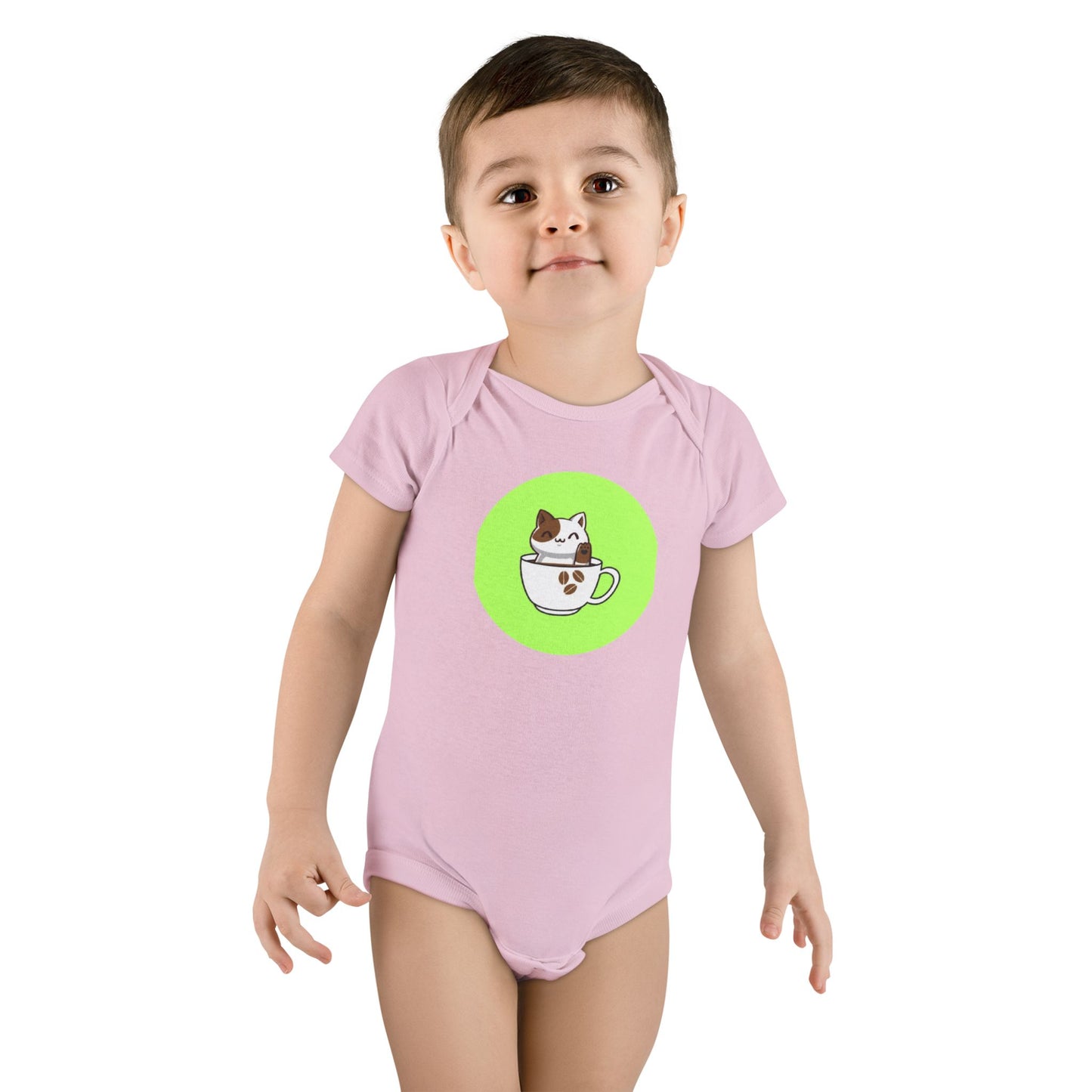 Cute Kitten in Teacup Baby Onesie — Adorable Cat Infant Bodysuit