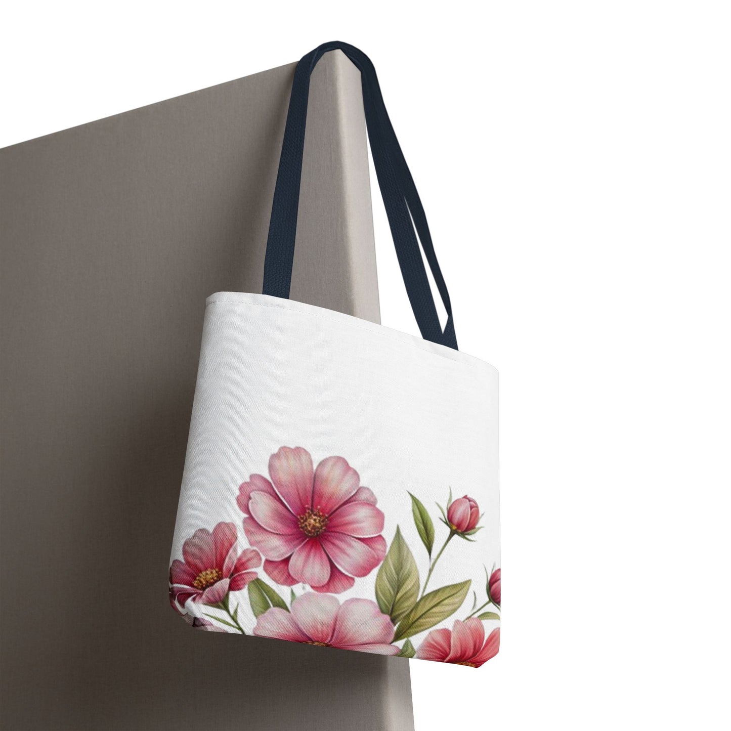 Floral Pink Blossom Tote Bag – Watercolor Flower AOP Shopper