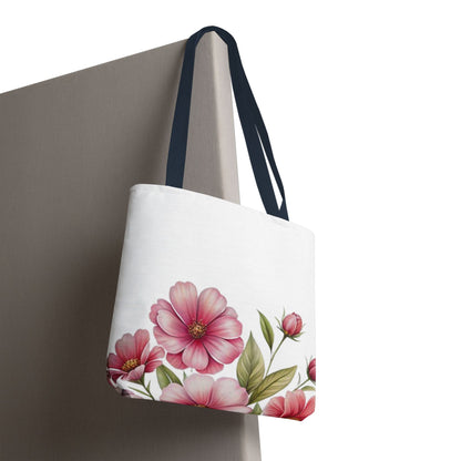 Floral Pink Blossom Tote Bag – Watercolor Flower AOP Shopper