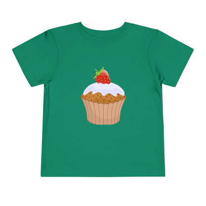 Toddler Tee with Cute Strawberry Cupcake Graphic