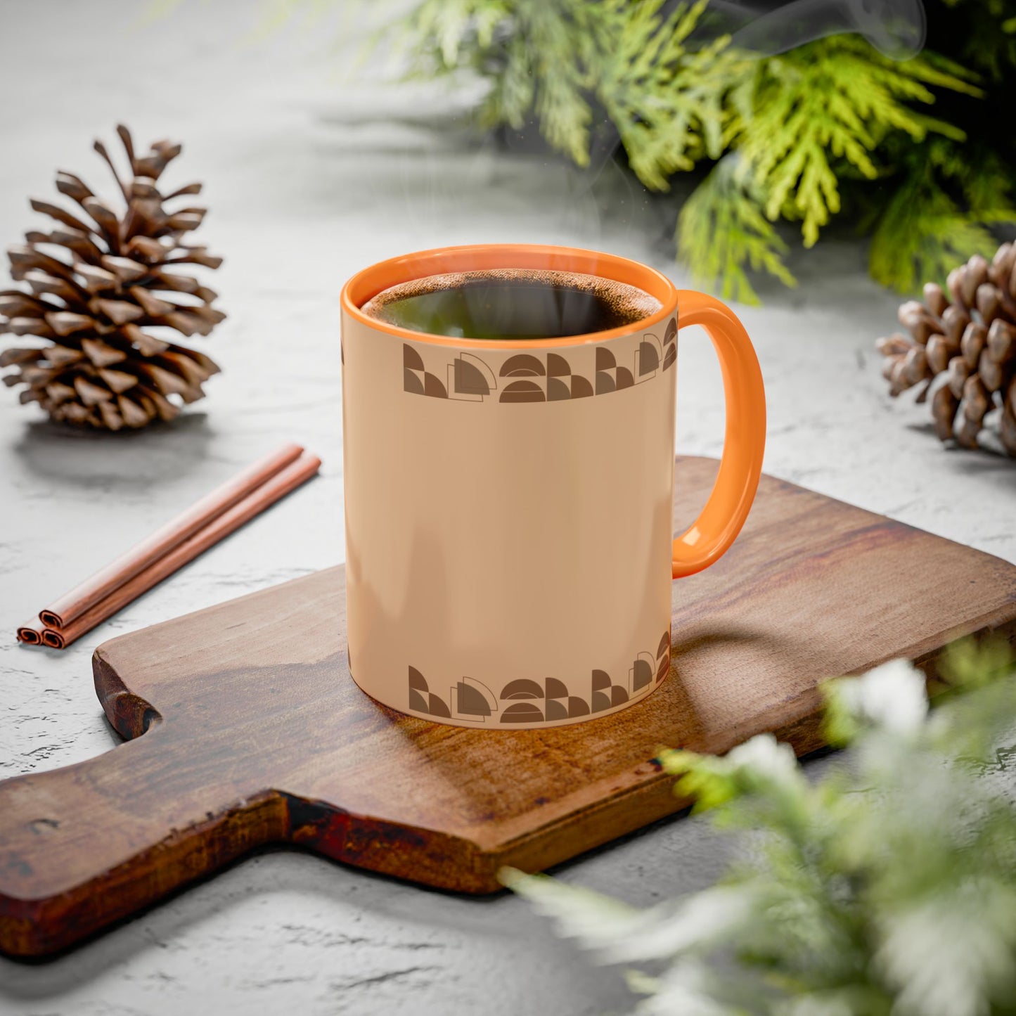 Retro Neutral Pattern Coffee Mug (11oz, 15oz)