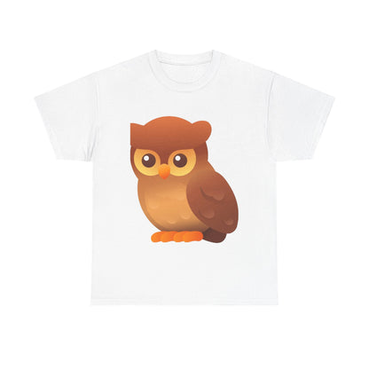 Cute Owl Graphic Tee — Whimsical Brown Owl Design