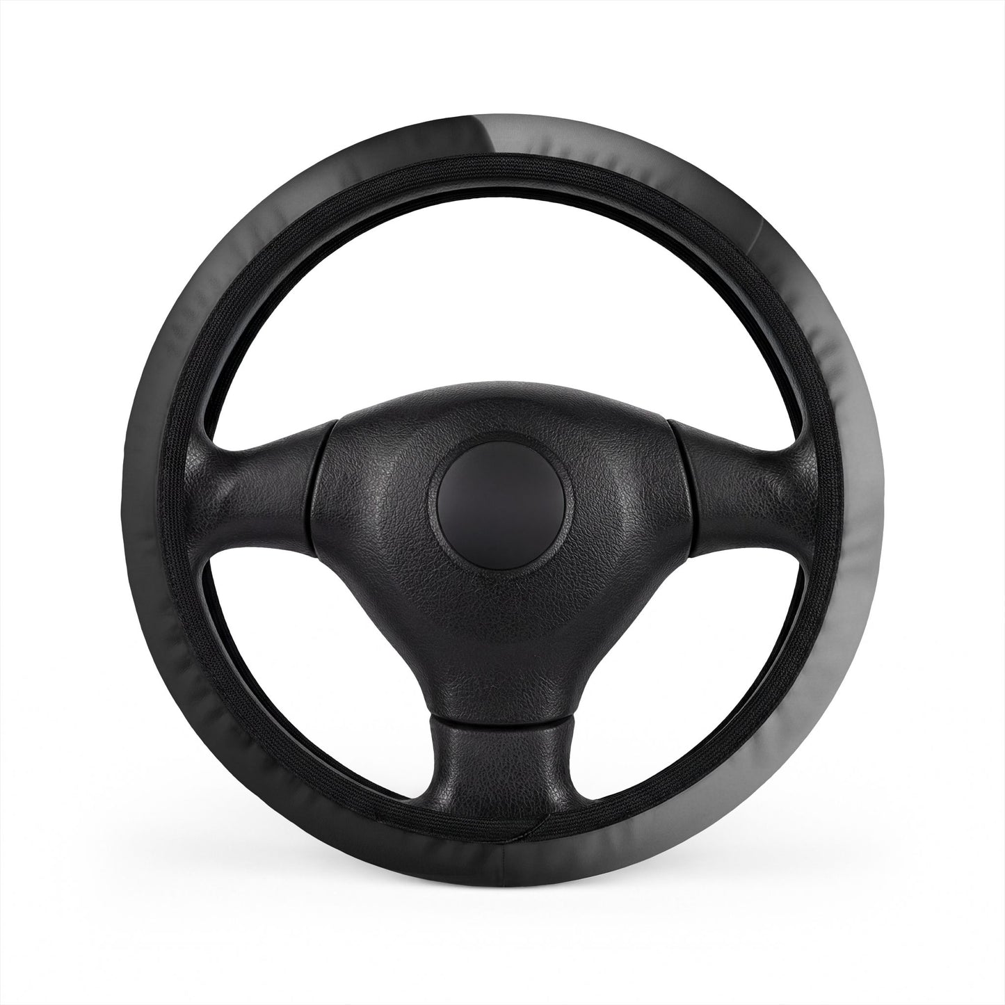 Black Leatherette Steering Wheel Cover — Durable Grip & Universal Fit