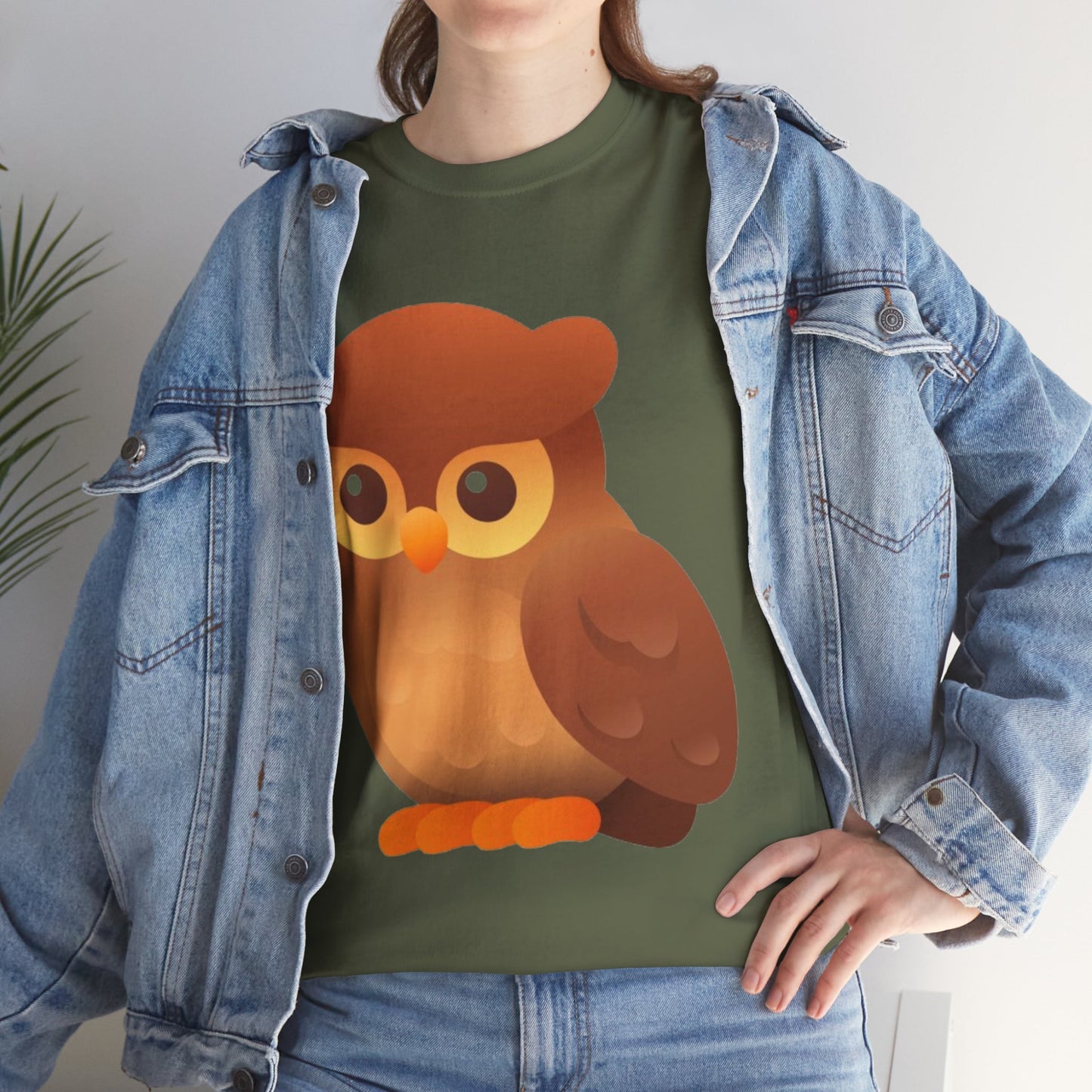 Cute Owl Graphic Tee — Whimsical Brown Owl Design