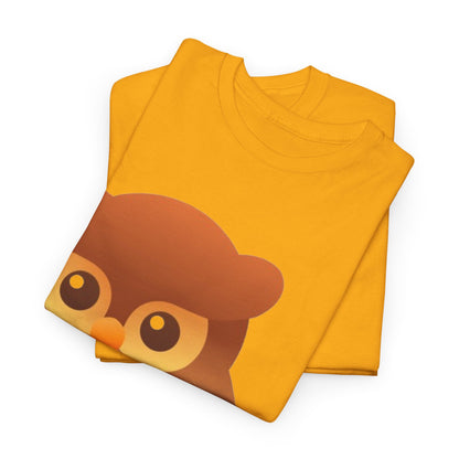 Cute Owl Graphic Tee — Whimsical Brown Owl Design