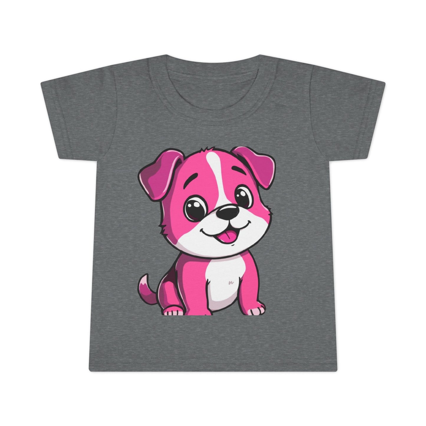Toddler T-Shirt — Cute Pink Puppy Cartoon Tee for Kids