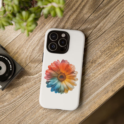 Tough Phone Case — Rainbow Daisy Floral Protective Cover