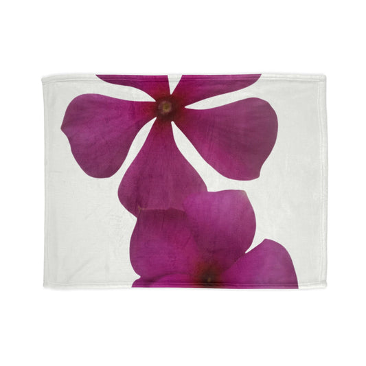 Floral Petal Throw Blanket — Magenta Vinca Flower Design