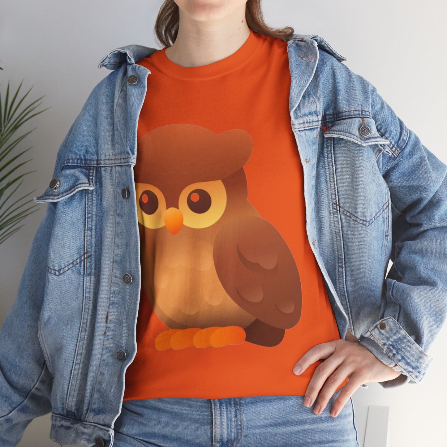 Cute Owl Graphic Tee — Whimsical Brown Owl Design
