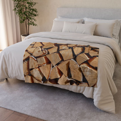 Wood Pattern Throw Blanket — Colorful Garden Wings Plush Blanket