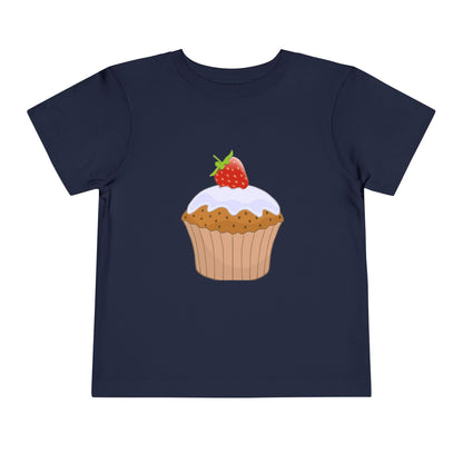 Toddler Tee with Cute Strawberry Cupcake Graphic