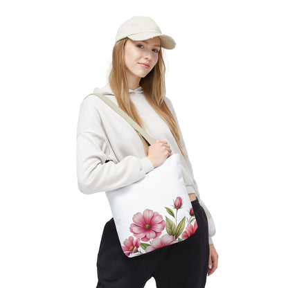 Floral Pink Blossom Tote Bag – Watercolor Flower AOP Shopper