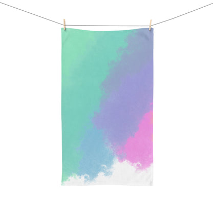 Pastel Cloud Hand Towel — Mint, Lavender & Pink Bathroom Accent