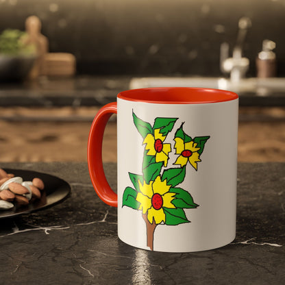 Yellow Flower Bouquet Mug — Colorful Floral Coffee Cup (11oz & 15oz)