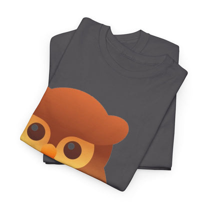 Cute Owl Graphic Tee — Whimsical Brown Owl Design