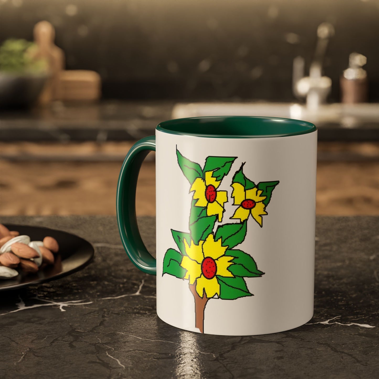 Yellow Flower Bouquet Mug — Colorful Floral Coffee Cup (11oz & 15oz)