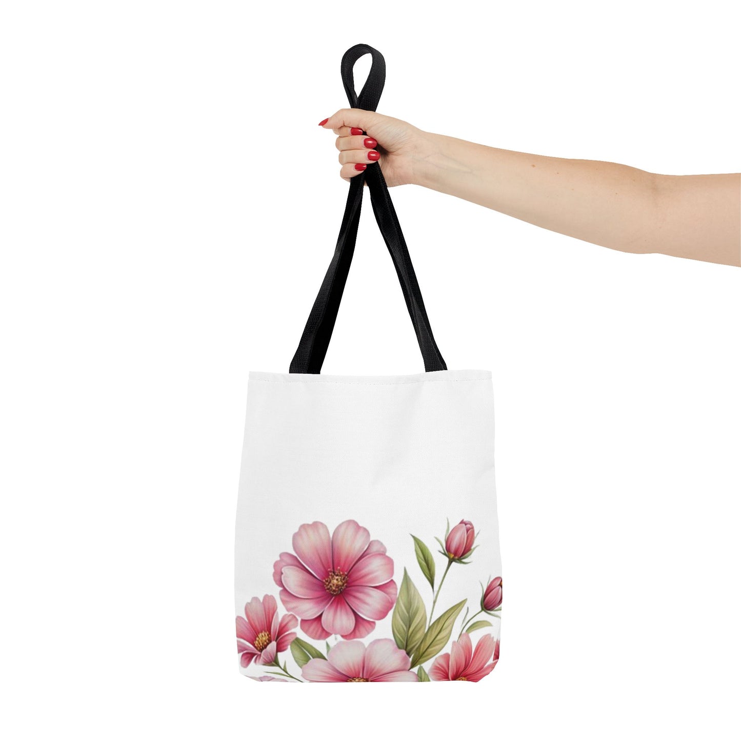 Floral Pink Blossom Tote Bag – Watercolor Flower AOP Shopper