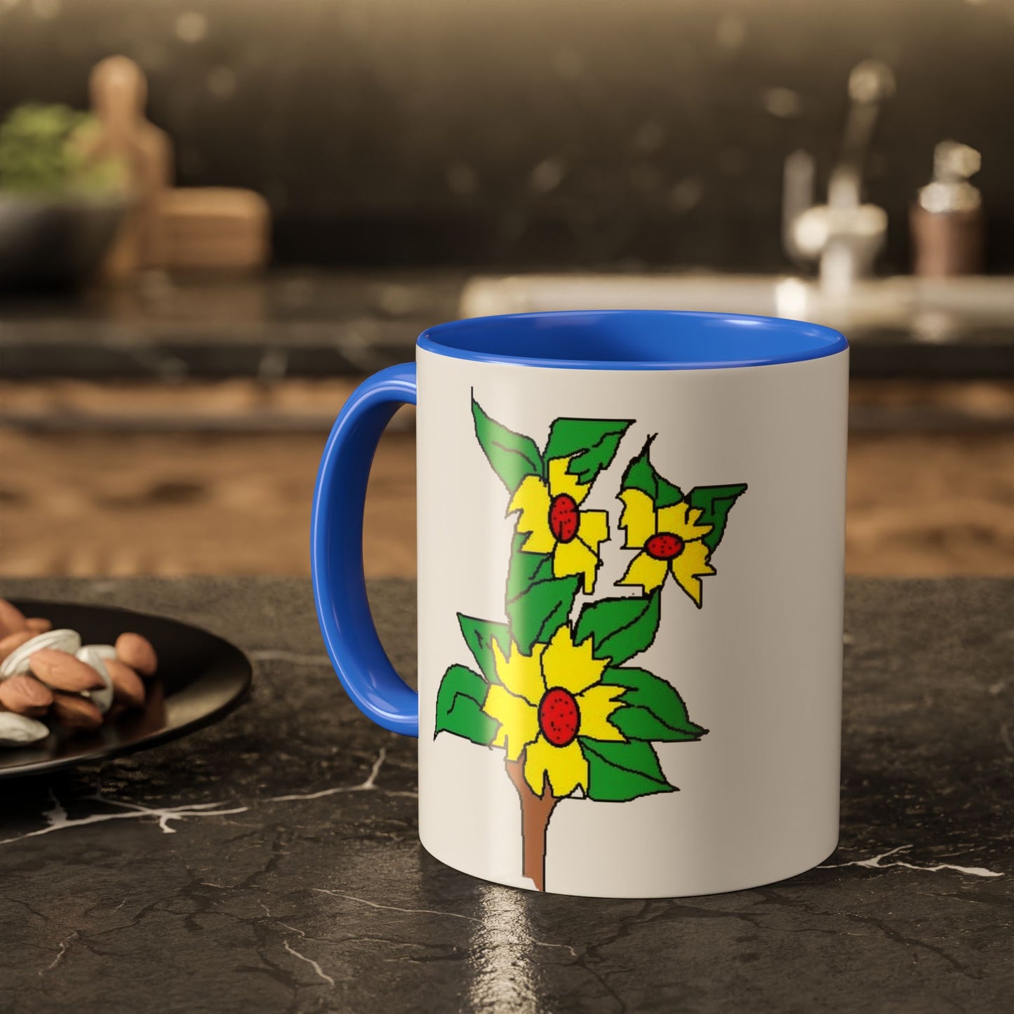 Yellow Flower Bouquet Mug — Colorful Floral Coffee Cup (11oz & 15oz)