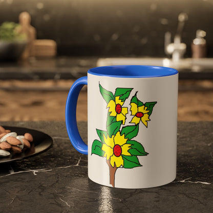 Yellow Flower Bouquet Mug — Colorful Floral Coffee Cup (11oz & 15oz)