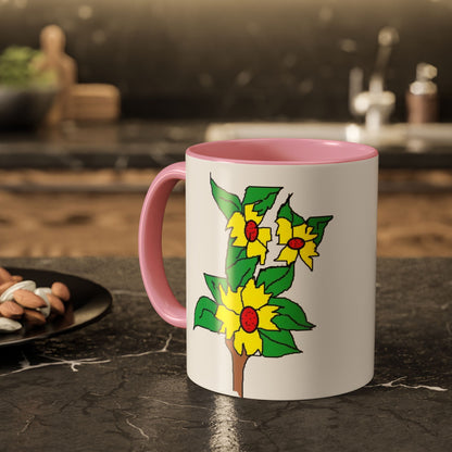 Yellow Flower Bouquet Mug — Colorful Floral Coffee Cup (11oz & 15oz)