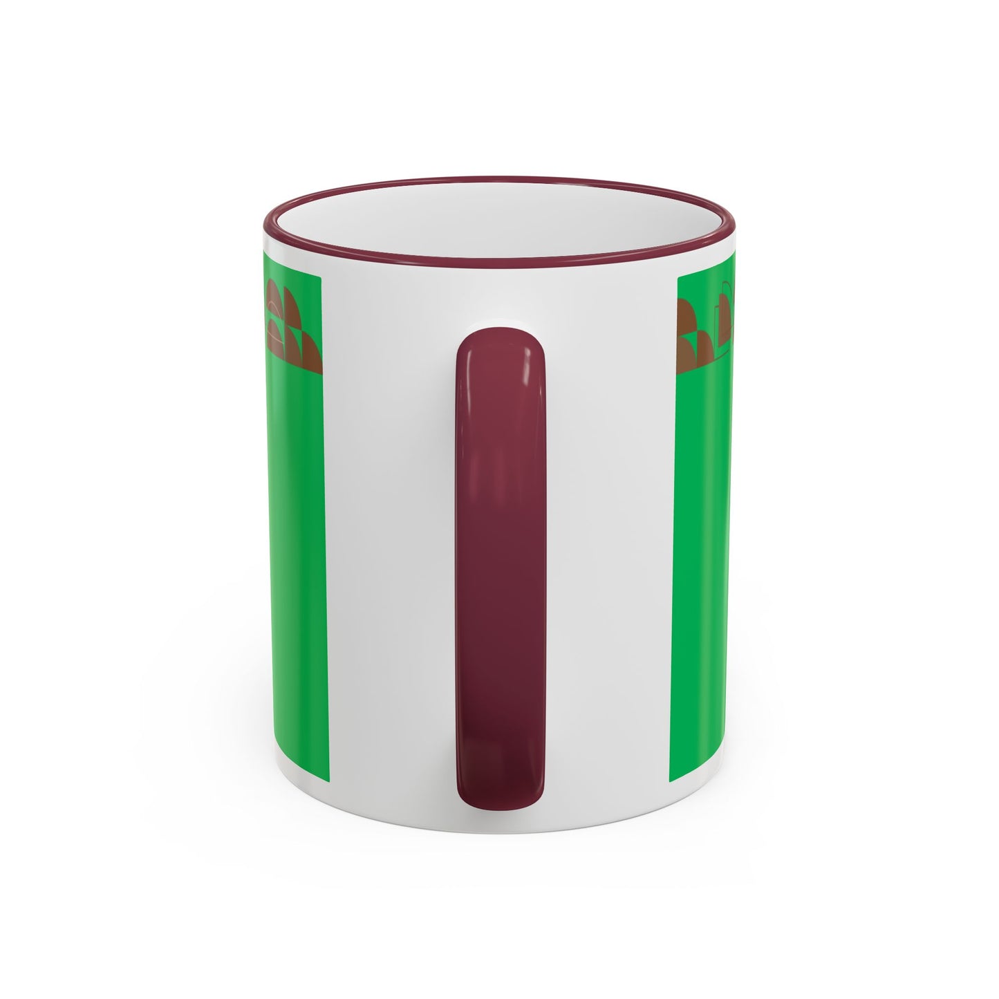 Green Floral Accent Rim Mug — Botanical Pattern 11oz/15oz