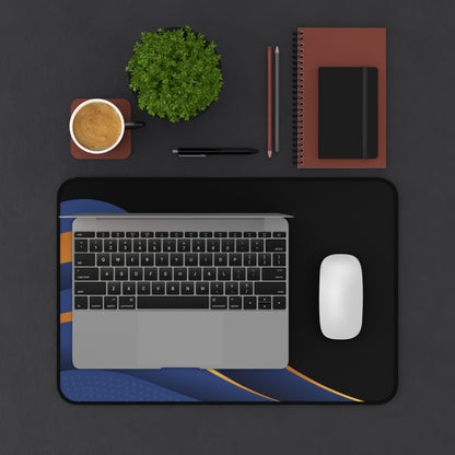 Desk Mat — Sleek Navy & Gold Wave Gaming/Office Mouse Pad