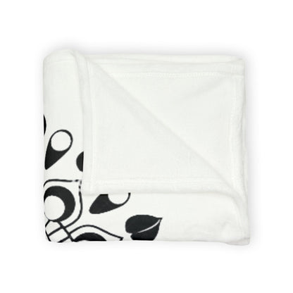 Mandala Moon Phases Blanket — Black & White Boho Throw