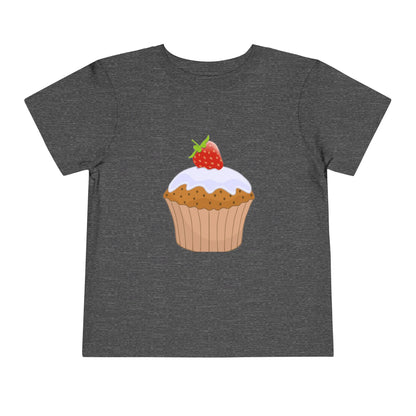 Toddler Tee with Cute Strawberry Cupcake Graphic