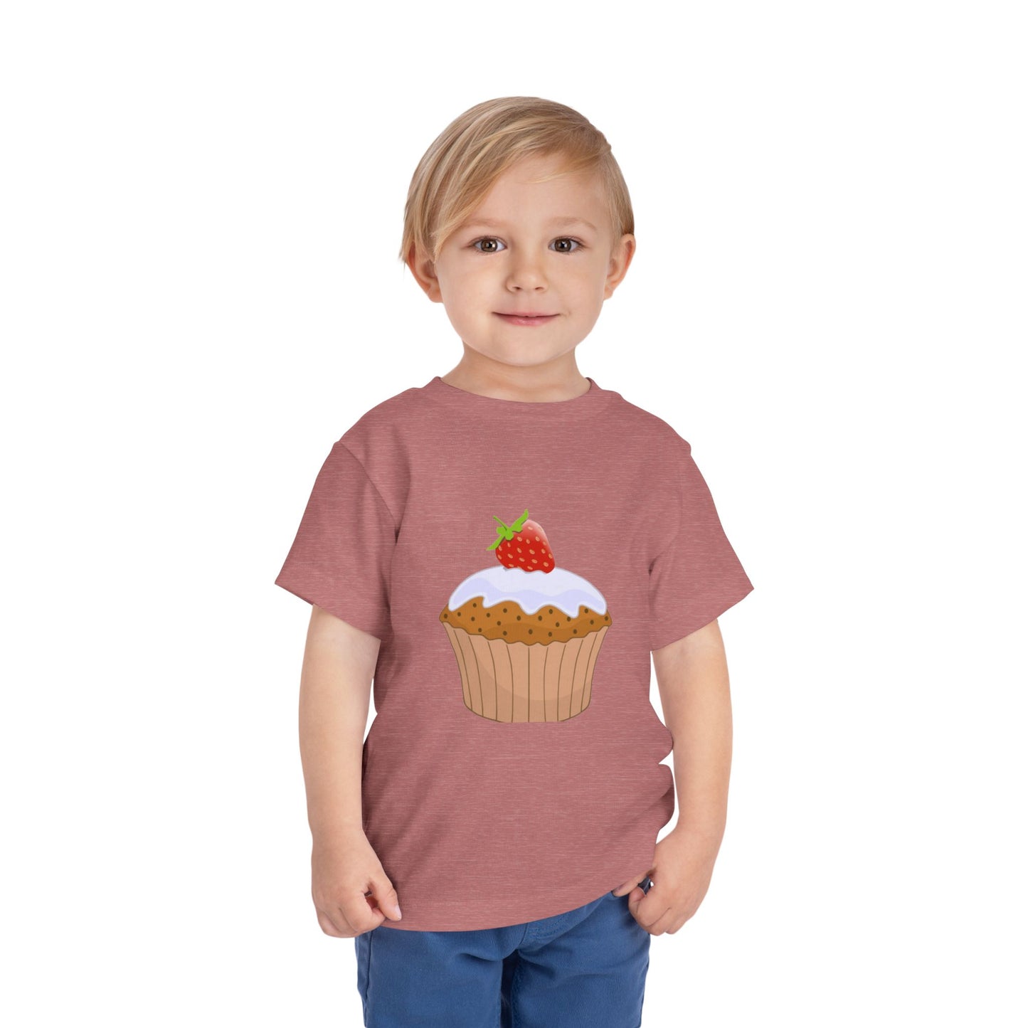 Toddler Tee with Cute Strawberry Cupcake Graphic