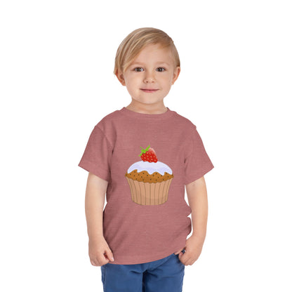 Toddler Tee with Cute Strawberry Cupcake Graphic