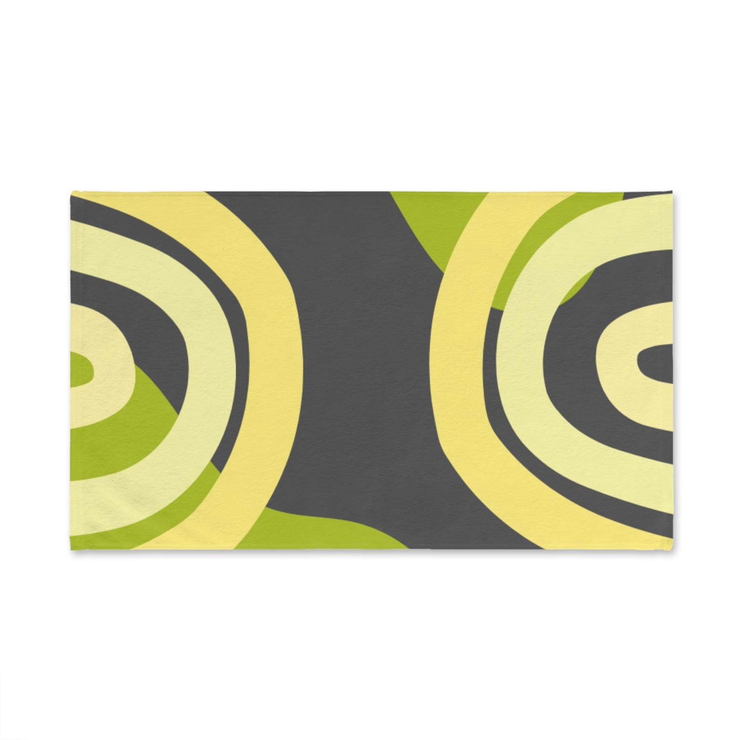 Abstract Green Circles Hand Towel — Modern Retro Kitchen & Bath Accent