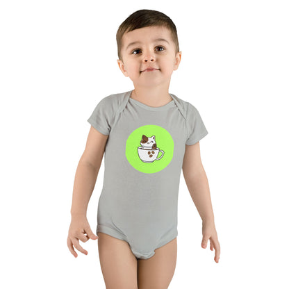 Cute Kitten in Teacup Baby Onesie — Adorable Cat Infant Bodysuit