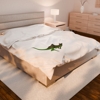 Kangaroo Graphic Velveteen Plush Blanket – Cute Green Marsupial Throw for Kids & Animal Lovers