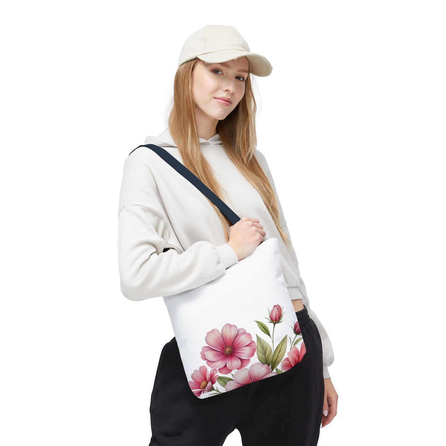 Floral Pink Blossom Tote Bag – Watercolor Flower AOP Shopper