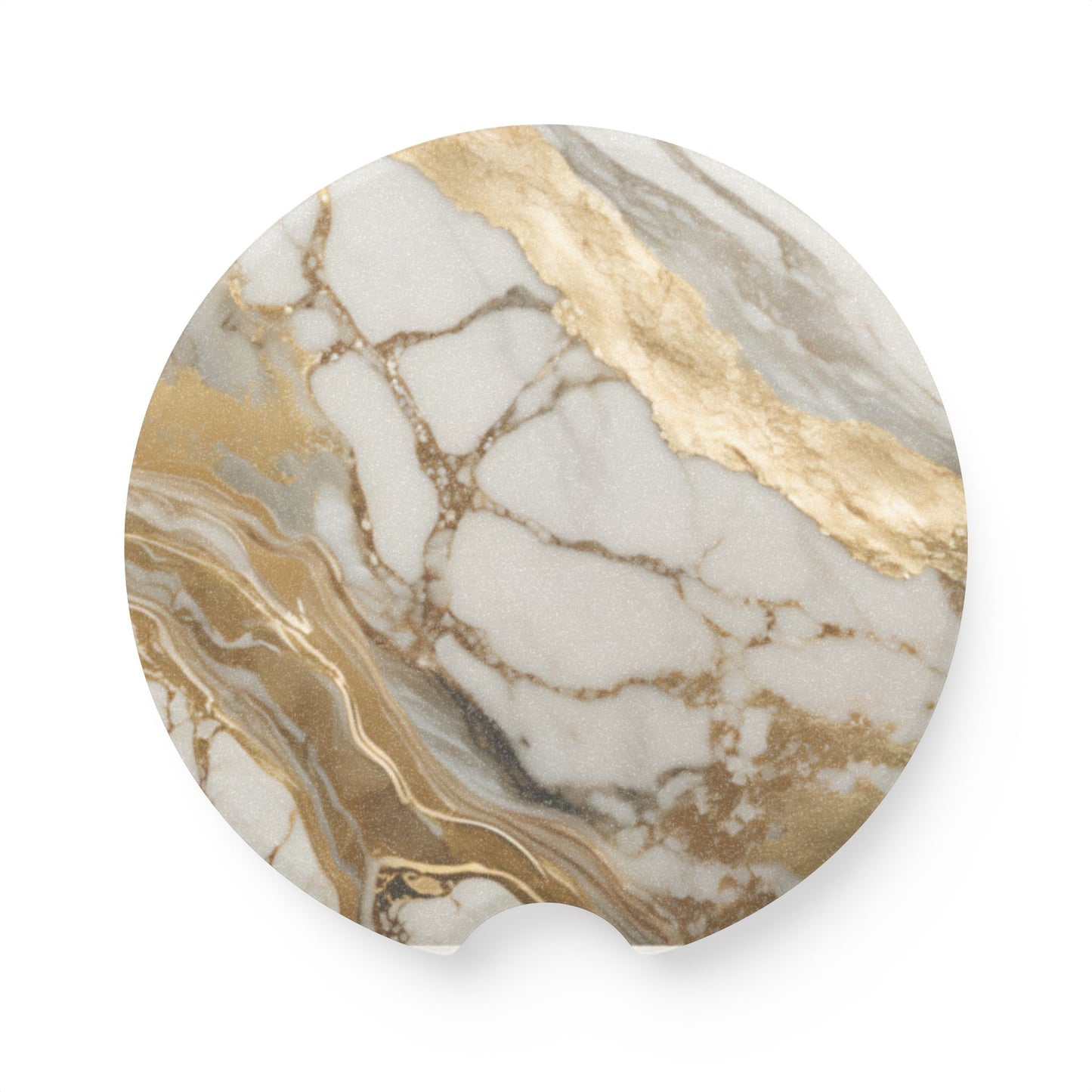 Soapstone Marble Car Coaster – Gold Vein Stone Drink Holder